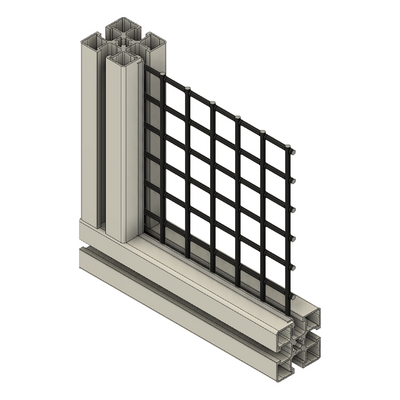 63-010-BK MODULAR SOLUTIONS MESH<br>1'' X 3' X 8', BLACK